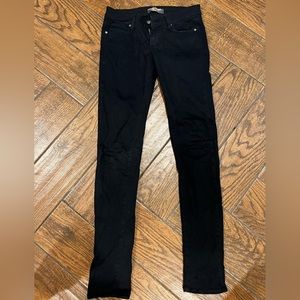 Paige Peg Skinny Black Jeans size 25